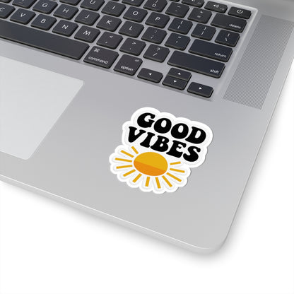 Good Vibes Kiss-Cut Stickers | Positive Energy Decals for Laptops, Water Bottles, Journals, Gifts - Toddcraft
