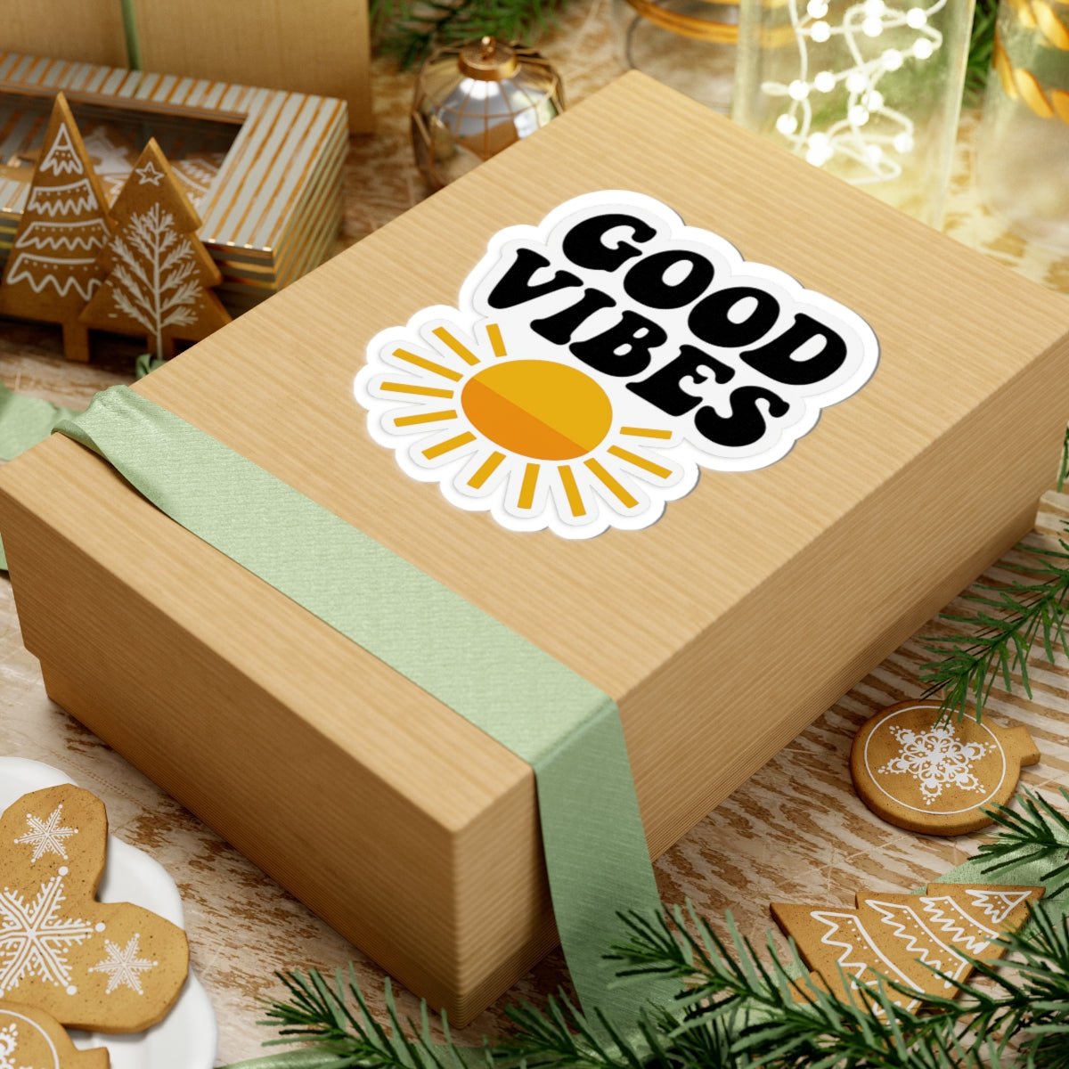 Good Vibes Kiss-Cut Stickers | Positive Energy Decals for Laptops, Water Bottles, Journals, Gifts - Toddcraft