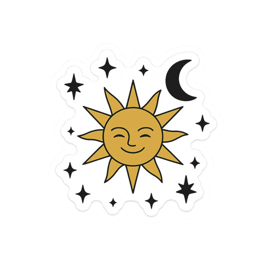 Sunny Smiles Kiss-Cut Stickers | Boho Aesthetic Stickers, Laptop Decals, Planner Decorations, Gift for Sun Lovers, Celestial Art - Toddcraft