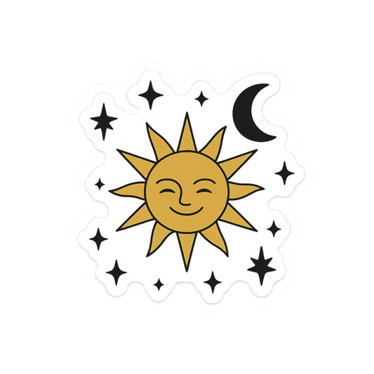 Sunny Smiles Kiss-Cut Stickers | Boho Aesthetic Stickers, Laptop Decals, Planner Decorations, Gift for Sun Lovers, Celestial Art - Toddcraft