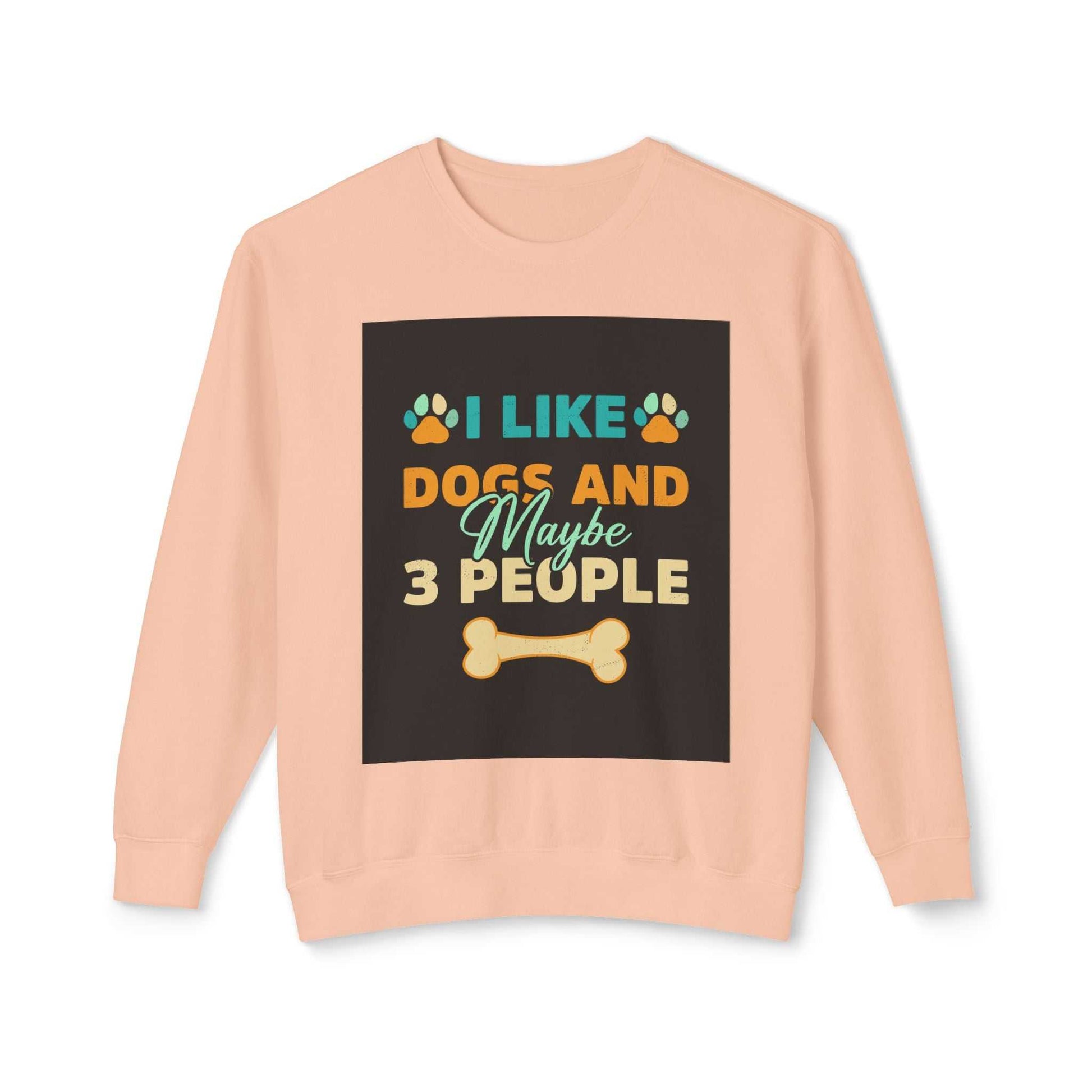 Unisex Lightweight Crewneck Sweatshirt with dog-themed graphic and relaxed fit.