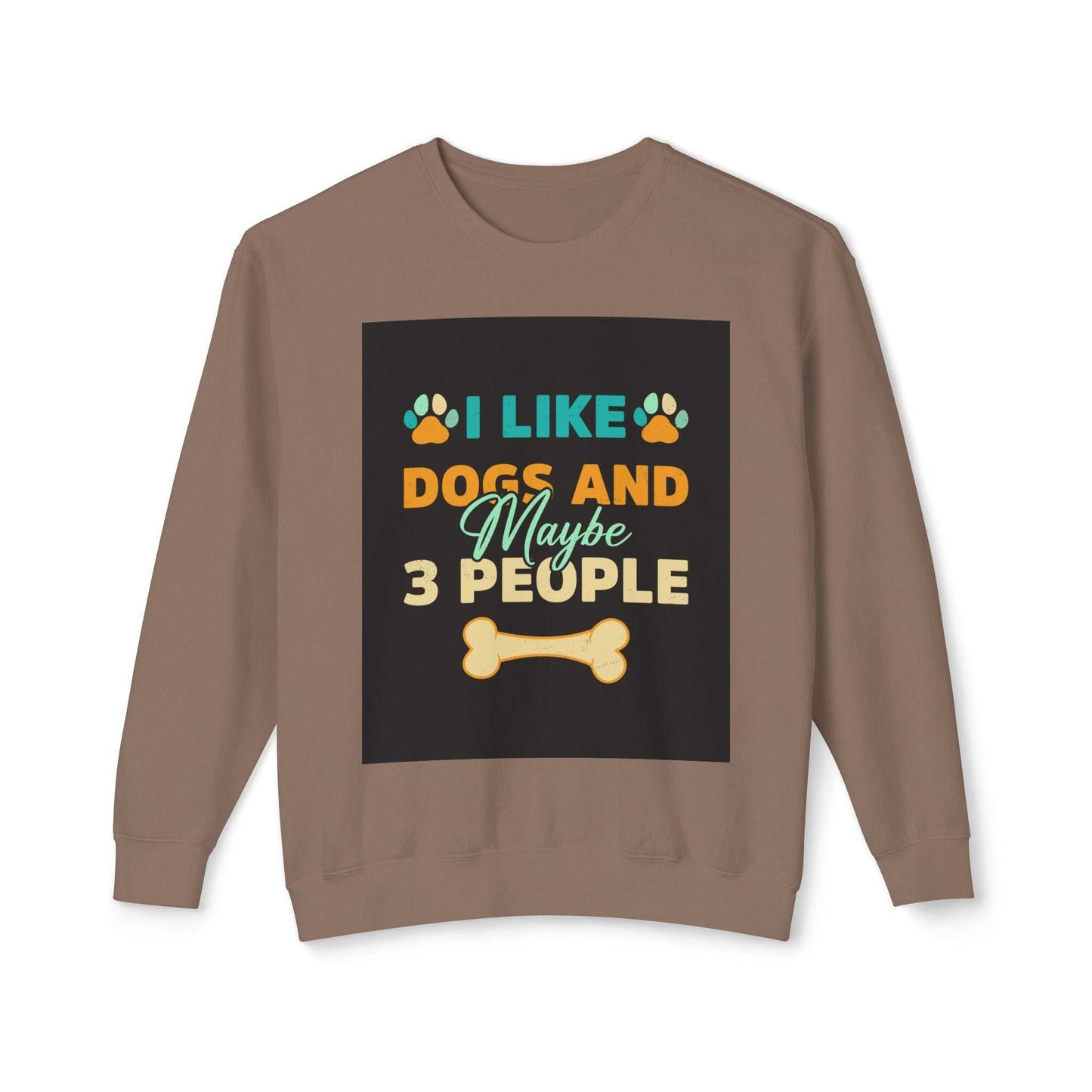 Unisex Lightweight Crewneck Sweatshirt with humorous dog-themed print, made from soft ring-spun cotton.