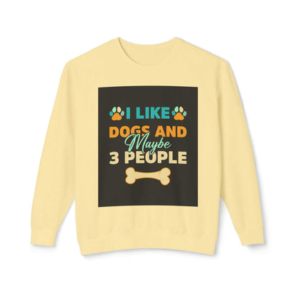 Unisex lightweight crewneck sweatshirt with a humorous dog-themed graphic on a soft cotton fabric.