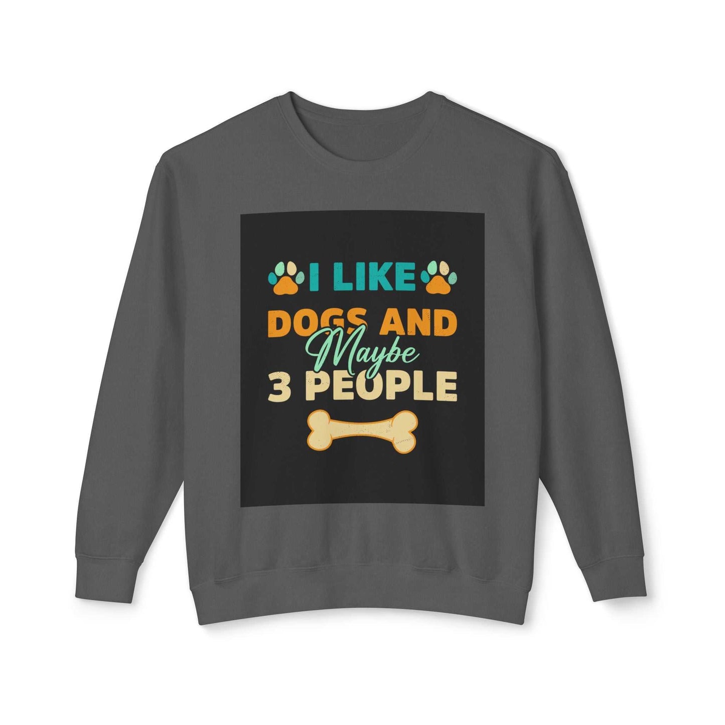 Unisex Lightweight Crewneck Sweatshirt with dog-themed graphic design.