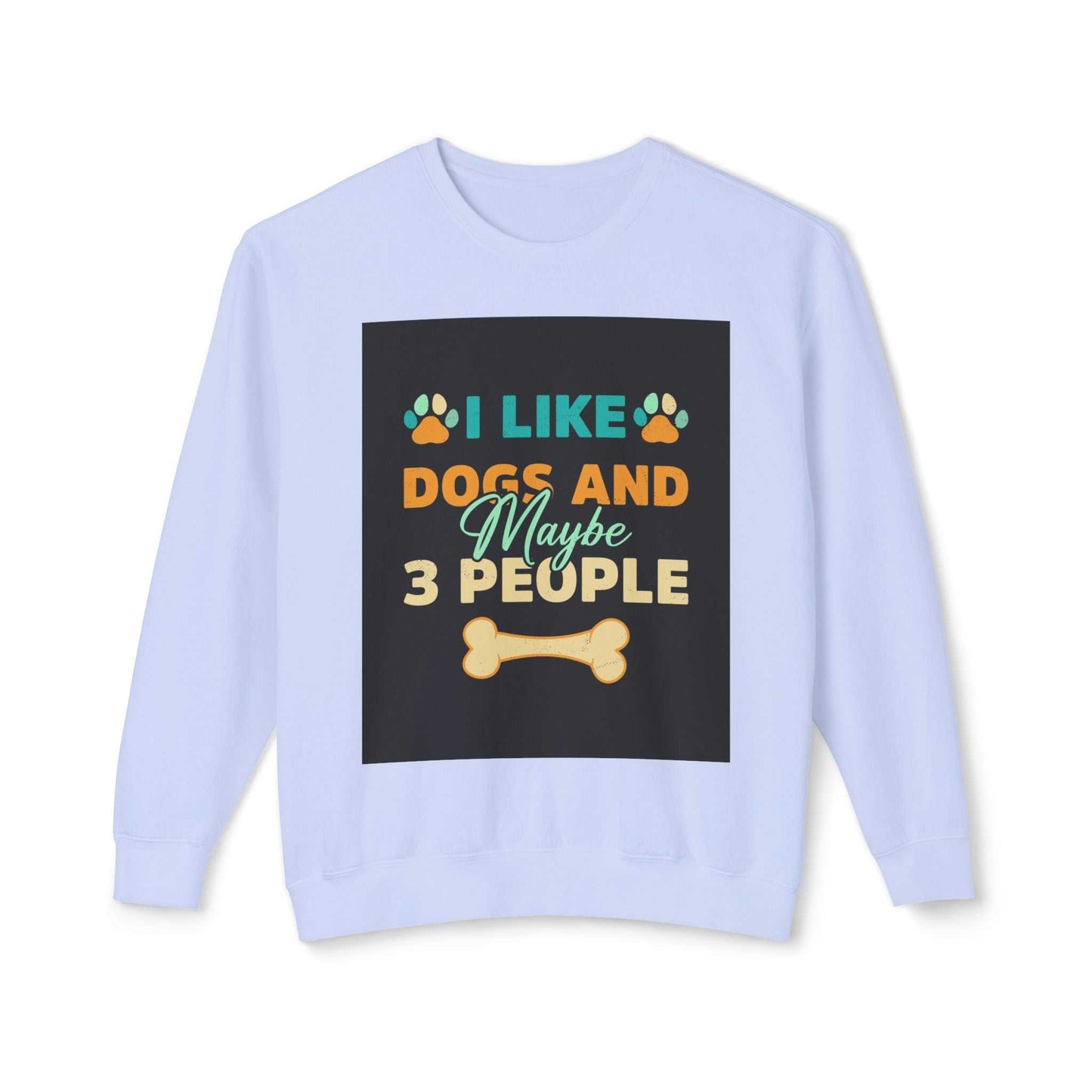 Unisex Lightweight Crewneck Sweatshirt with dog-themed graphic, soft ring-spun cotton.