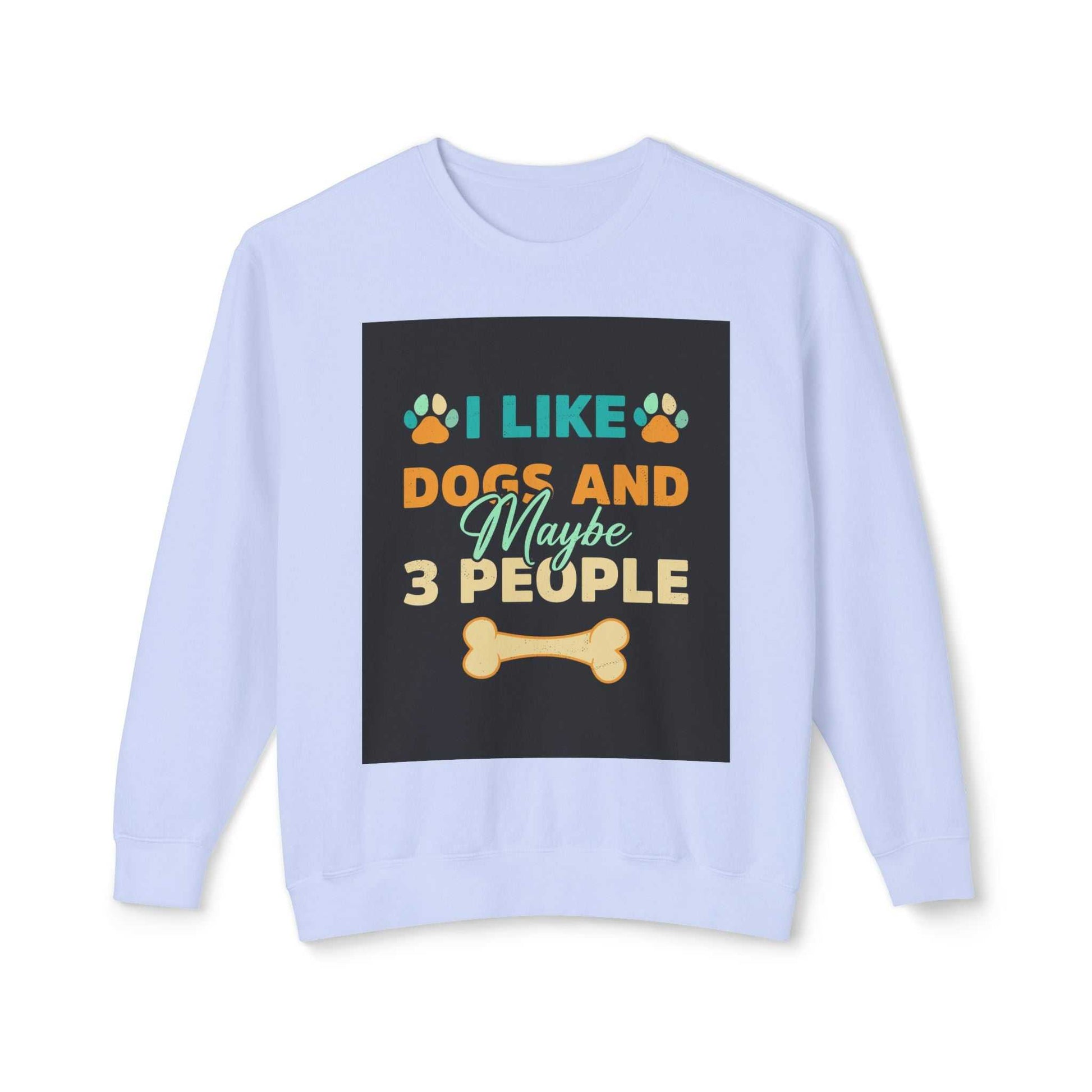 Unisex Lightweight Crewneck Sweatshirt with dog-themed graphic, soft ring-spun cotton.