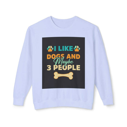 Unisex Lightweight Crewneck Sweatshirt with dog-themed graphic, soft ring-spun cotton.