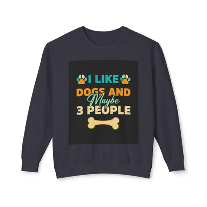 Unisex Lightweight Crewneck Sweatshirt with dog-themed graphic design.