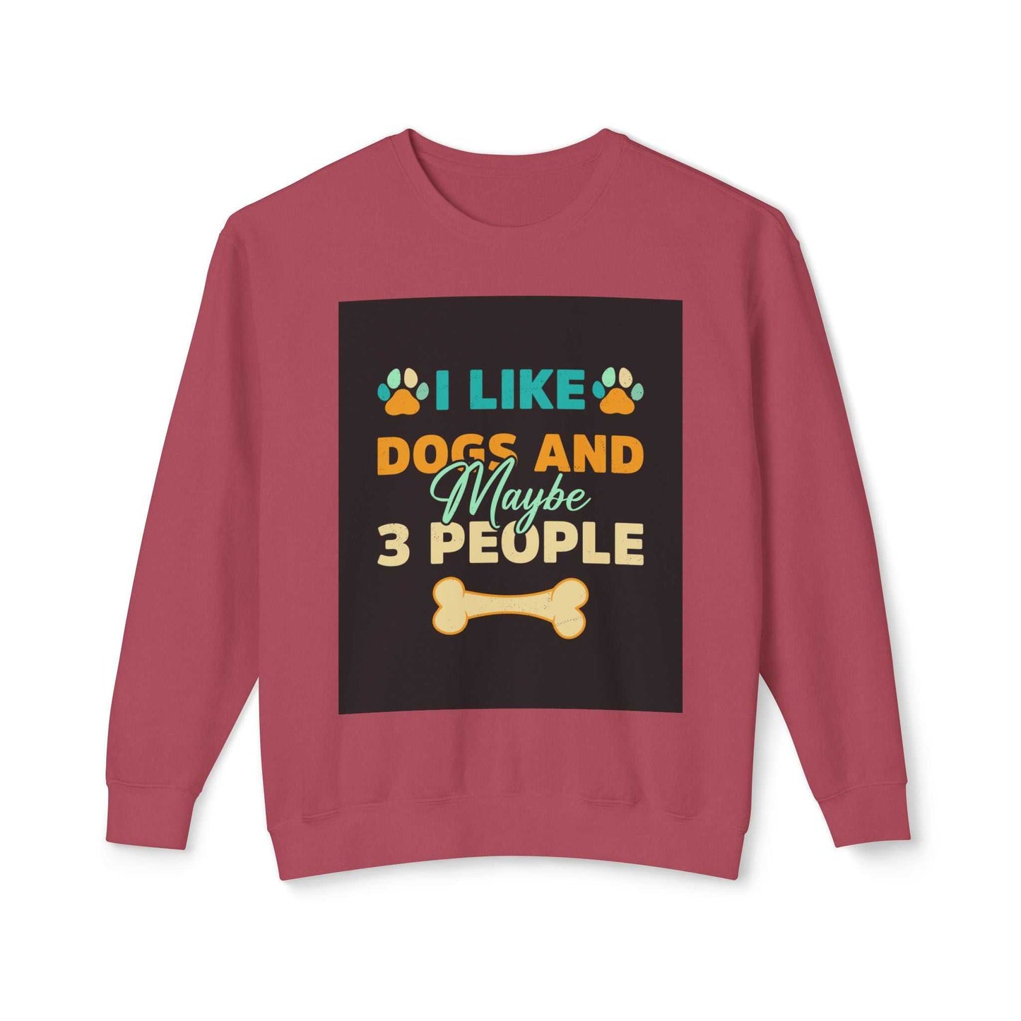 Unisex Lightweight Crewneck Sweatshirt with dog-themed design.
