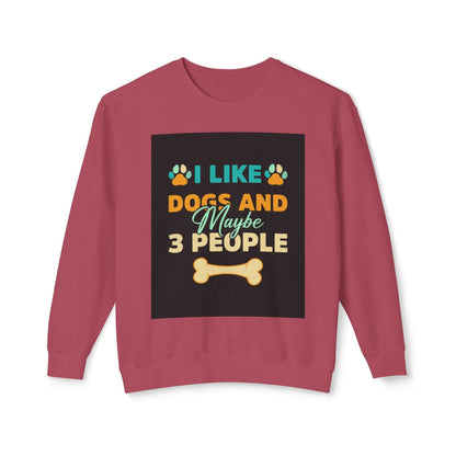 Unisex Lightweight Crewneck Sweatshirt with dog-themed design.