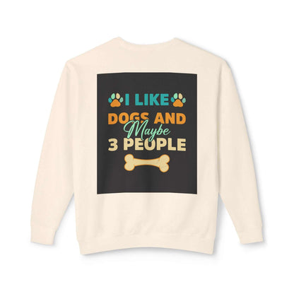 Unisex lightweight crewneck sweatshirt with dog-themed graphic design, made from soft ring-spun cotton.