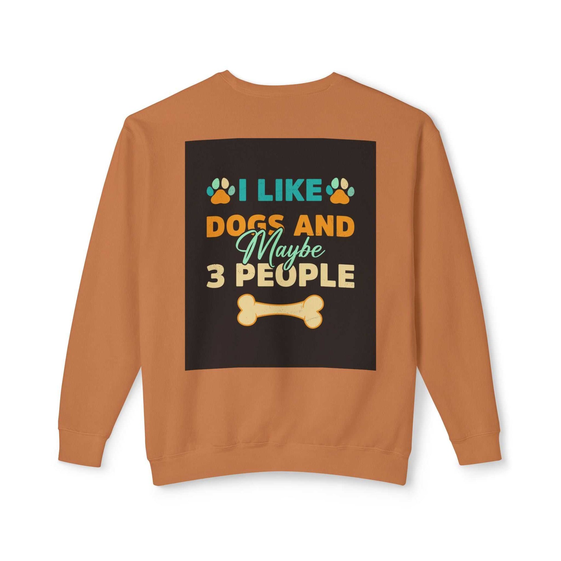 Unisex Lightweight Crewneck Sweatshirt with dog-themed graphic on the back.