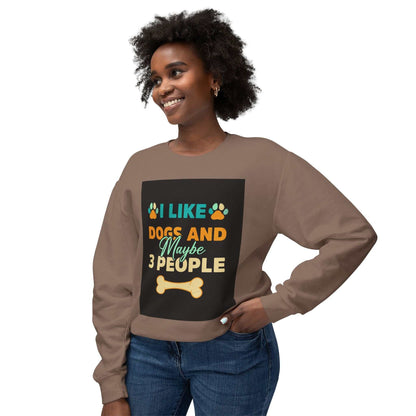 Unisex lightweight crewneck sweatshirt with humorous graphic design, showcasing relaxed fit and sustainable cotton.