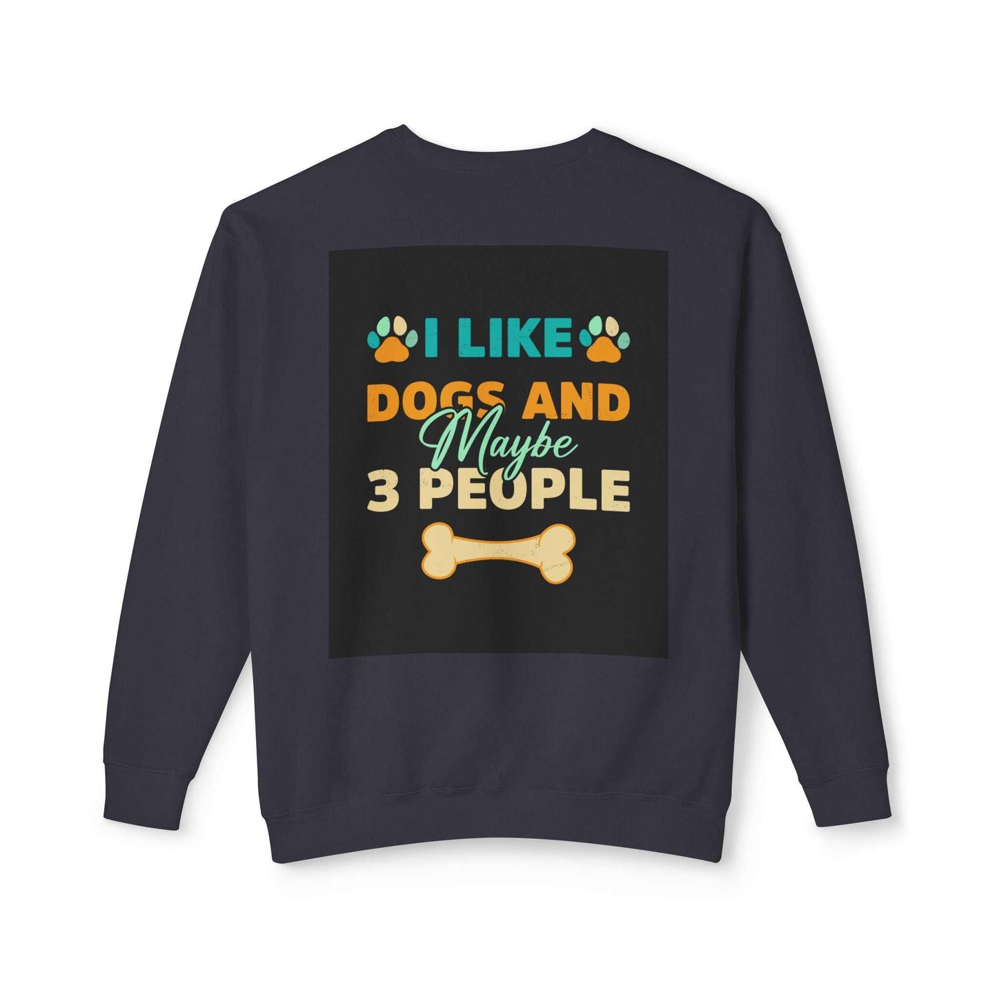 Unisex Lightweight Crewneck Sweatshirt with dog-themed design, soft cotton, relaxed fit.