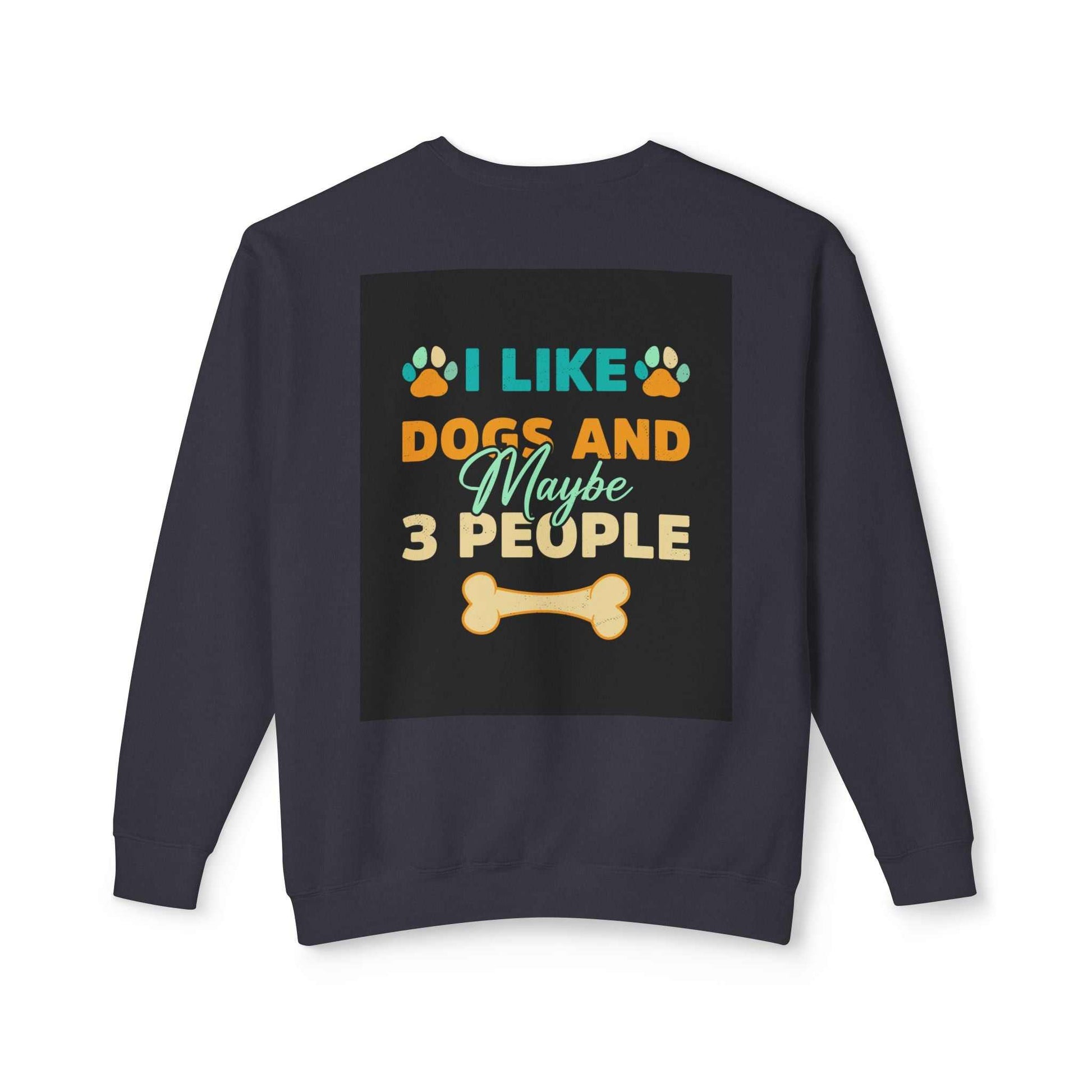 Unisex Lightweight Crewneck Sweatshirt with dog-themed design, soft cotton, relaxed fit.