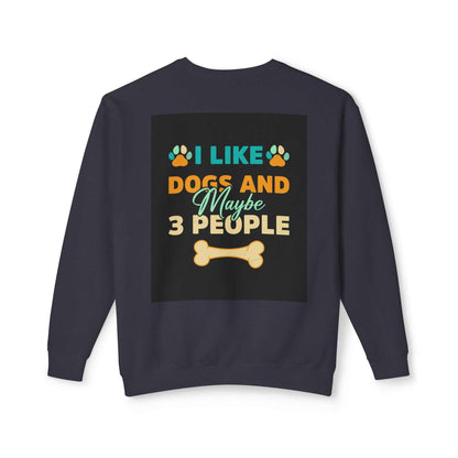 Unisex Lightweight Crewneck Sweatshirt with dog-themed design, soft cotton, relaxed fit.