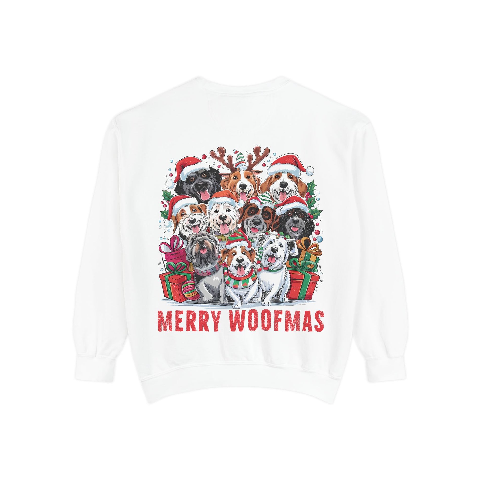 Festive Dog Sweatshirt, Merry Woofmas Sweatshirt, Unisex Holiday Clothing, Dog Lover Gift, Christmas Sweater, Cozy Winter Apparel - Toddcraft