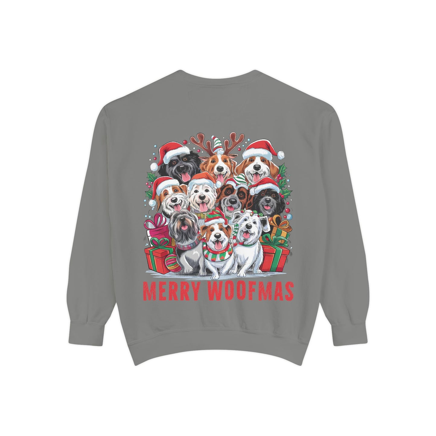 Festive Dog Sweatshirt, Merry Woofmas Sweatshirt, Unisex Holiday Clothing, Dog Lover Gift, Christmas Sweater, Cozy Winter Apparel - Toddcraft