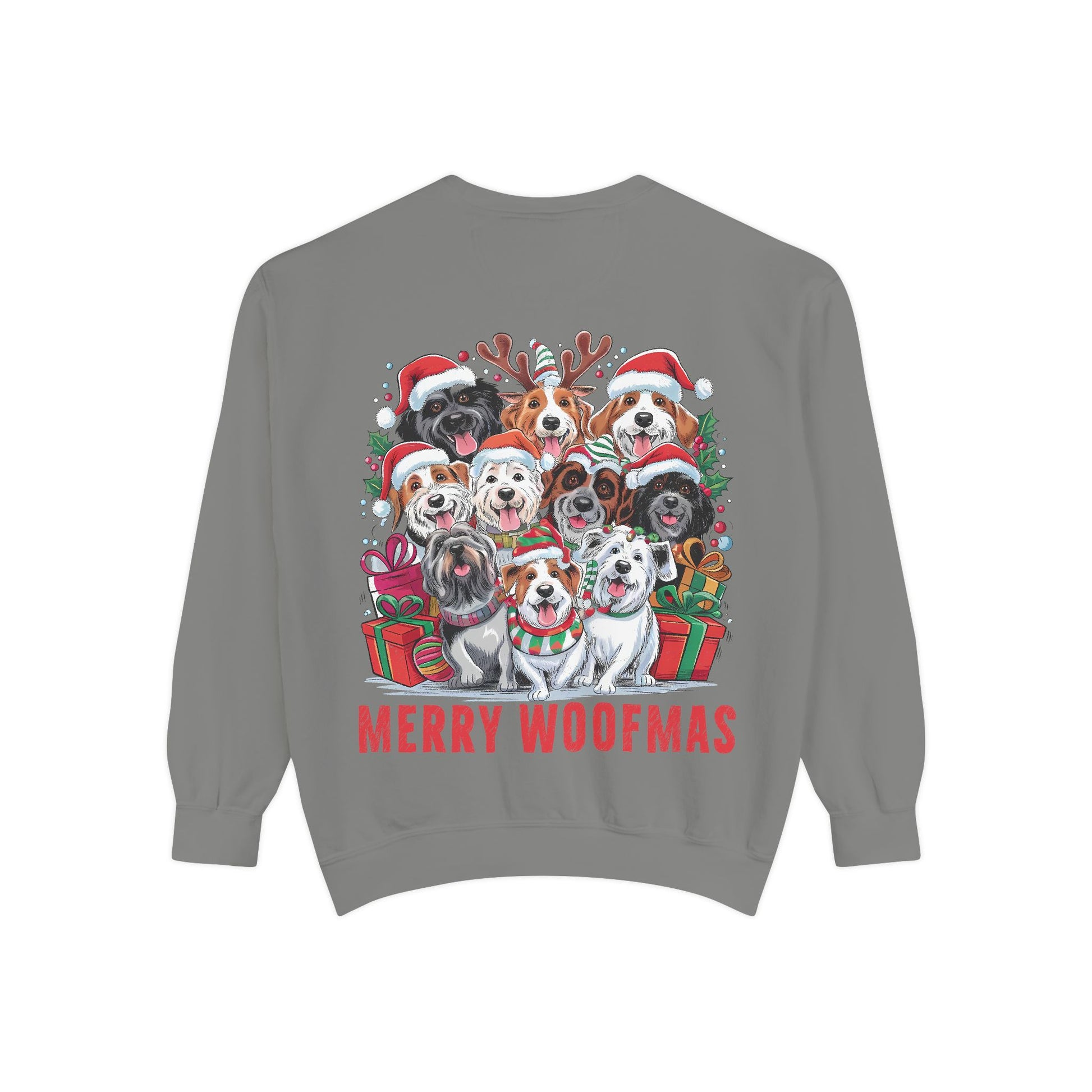Festive Dog Sweatshirt, Merry Woofmas Sweatshirt, Unisex Holiday Clothing, Dog Lover Gift, Christmas Sweater, Cozy Winter Apparel - Toddcraft