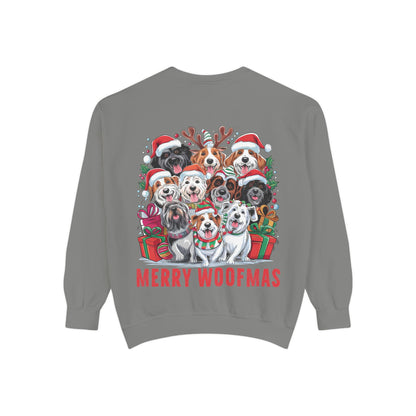 Festive Dog Sweatshirt, Merry Woofmas Sweatshirt, Unisex Holiday Clothing, Dog Lover Gift, Christmas Sweater, Cozy Winter Apparel - Toddcraft