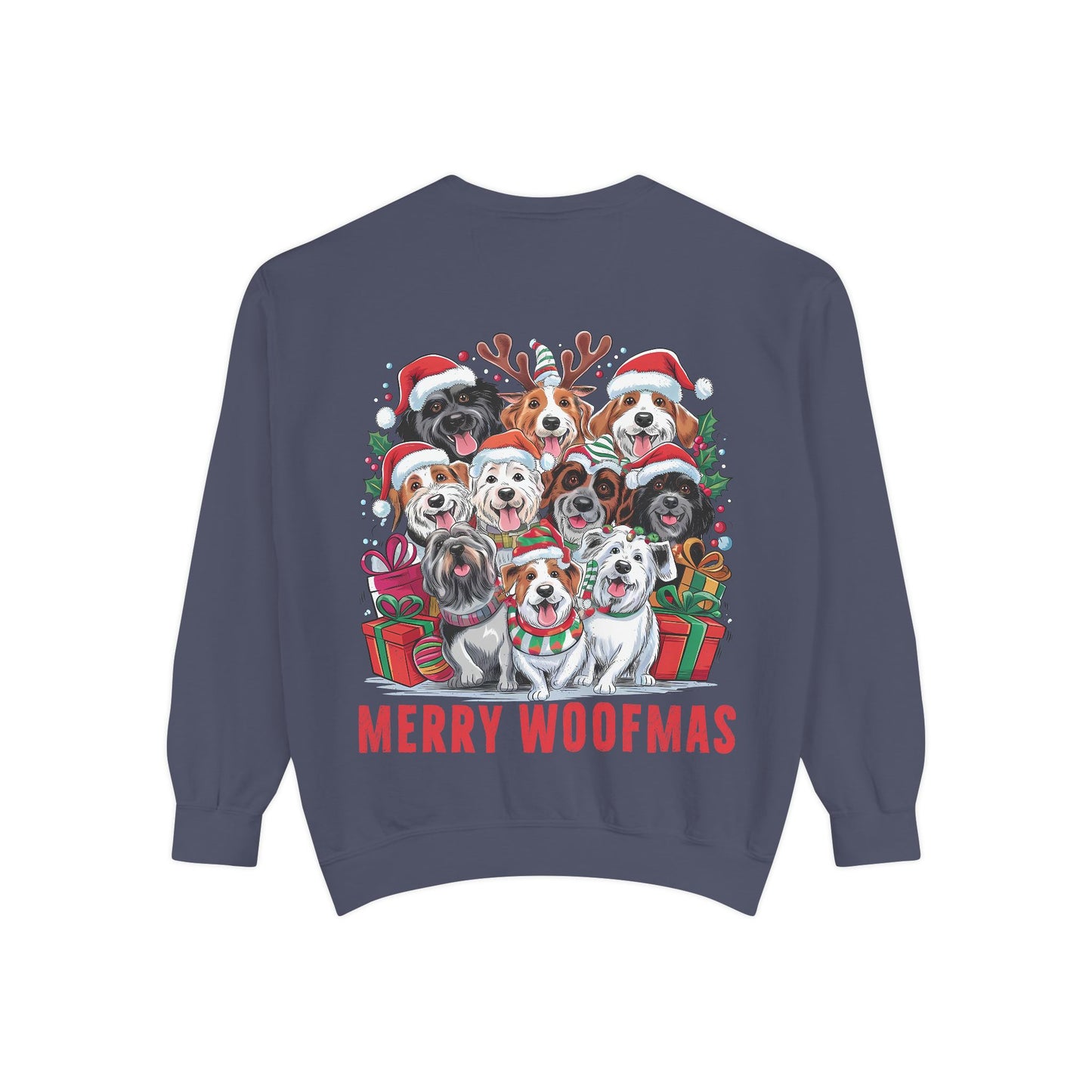 Festive Dog Sweatshirt, Merry Woofmas Sweatshirt, Unisex Holiday Clothing, Dog Lover Gift, Christmas Sweater, Cozy Winter Apparel - Toddcraft
