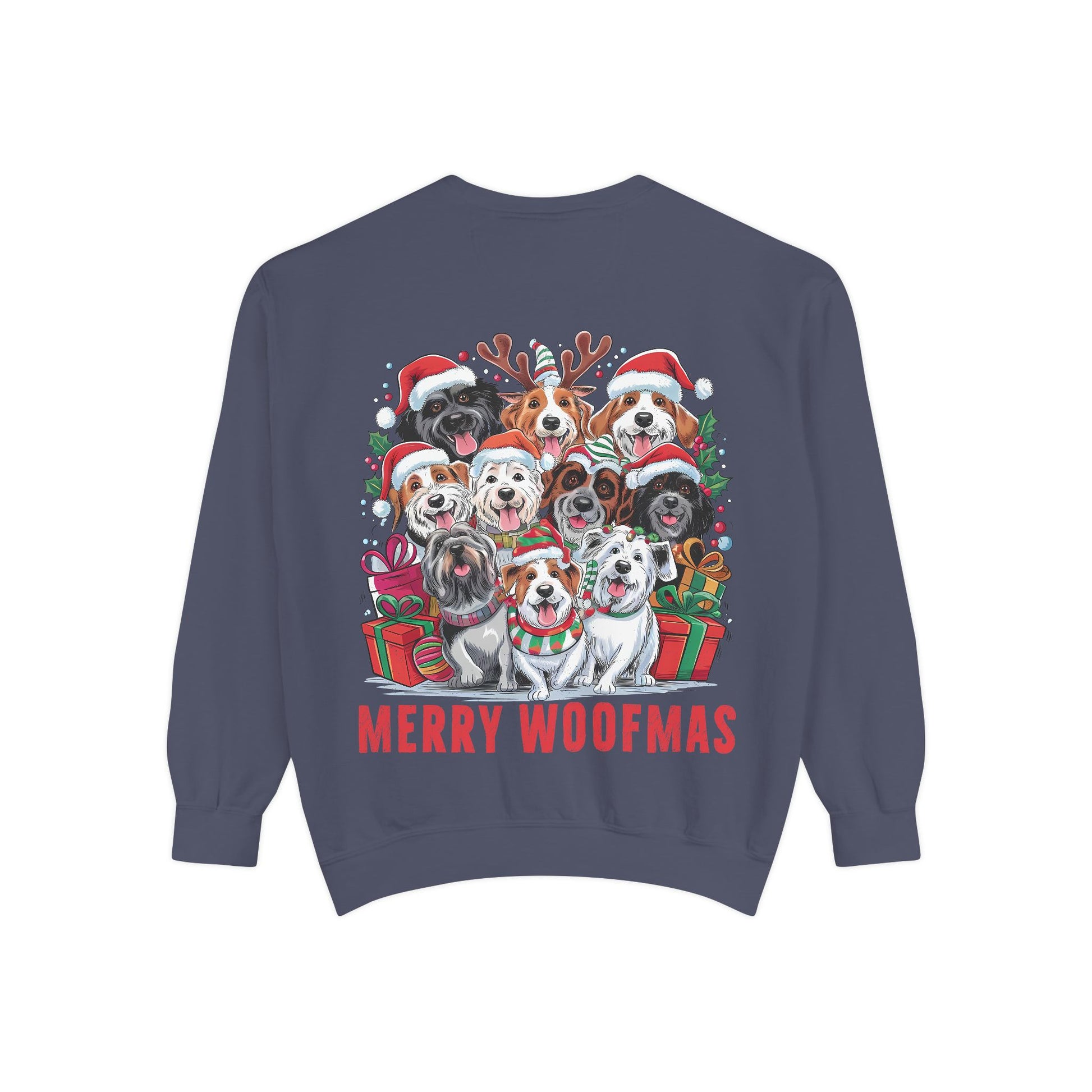 Festive Dog Sweatshirt, Merry Woofmas Sweatshirt, Unisex Holiday Clothing, Dog Lover Gift, Christmas Sweater, Cozy Winter Apparel - Toddcraft