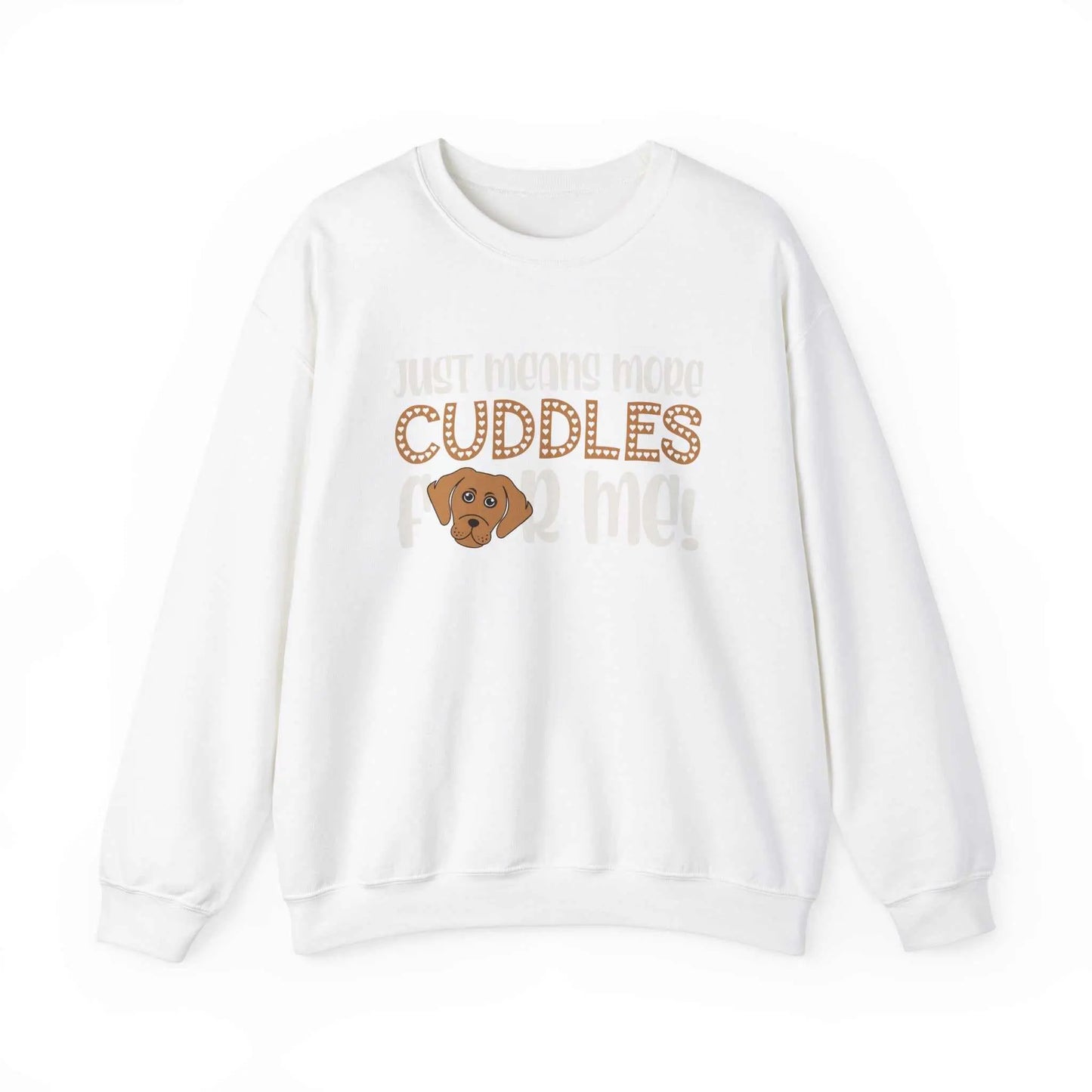 Unisex crewneck sweatshirt with "Cuddles" design, made from cozy cotton-polyester blend.
