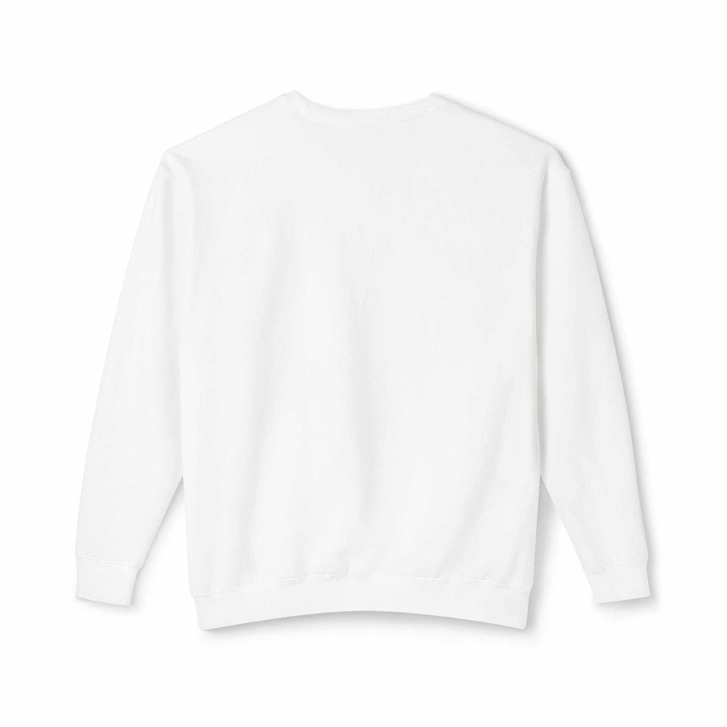 Unisex white crewneck sweatshirt, lightweight and perfect for Diamond Dog's Club members, ideal for dog lovers and casual wear.