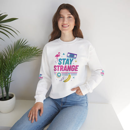 Stay Strange Unisex Crewneck Sweatshirt, Trendy Sweatshirt, Gift for Chill Vibe Lovers, Unisex Fashion, Retro Inspired Apparel - Toddcraft