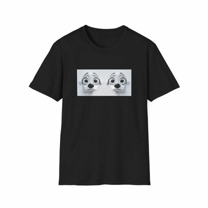 Sarcastic Dog Face 3D Tee in black with humorous dog print.