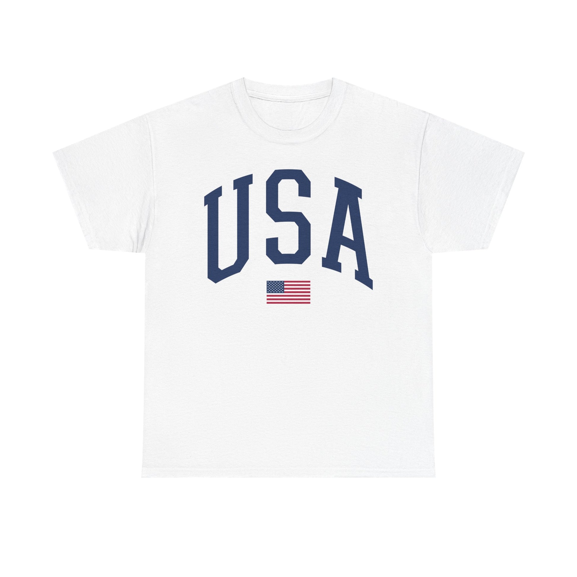 Unisex Heavy Cotton Tee USA Flag - Toddcraft