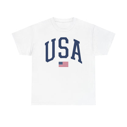 Unisex Heavy Cotton Tee USA Flag - Toddcraft