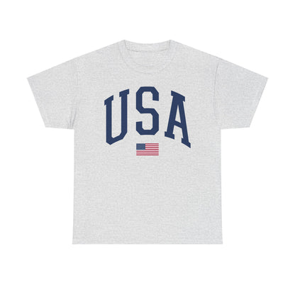 Unisex Heavy Cotton Tee USA Flag - Toddcraft