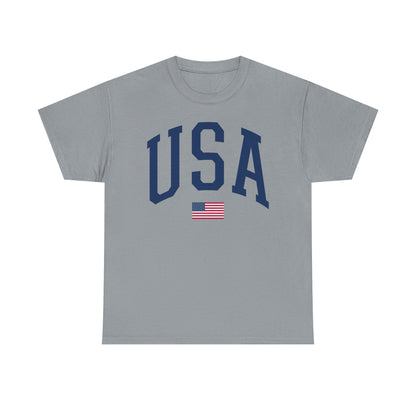 Unisex Heavy Cotton Tee USA Flag - Toddcraft