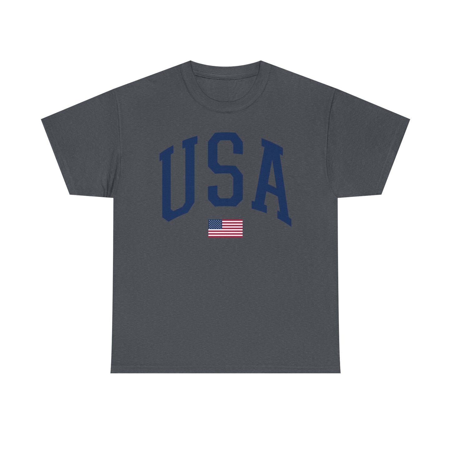 Unisex Heavy Cotton Tee USA Flag - Toddcraft