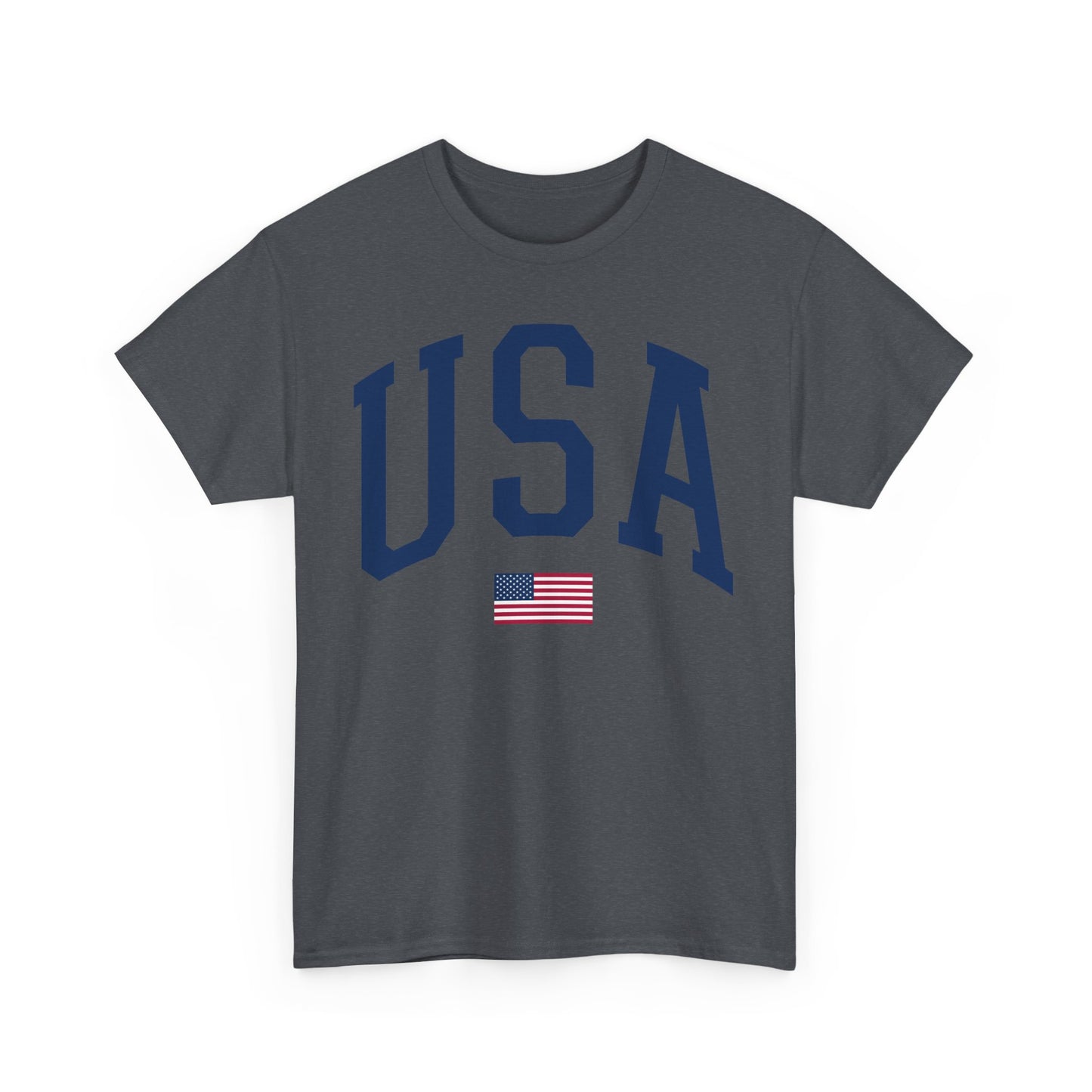Unisex Heavy Cotton Tee USA Flag - Toddcraft