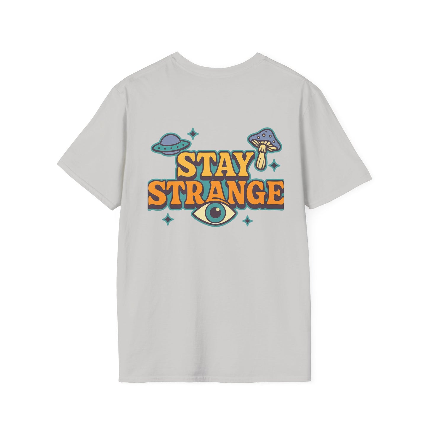 Unisex Softstyle T-Shirt, Stay Strange Graphic Tee, Casual Alien T-Shirt, UFO Lover Gift, Quirky Vintage Vibe Top - Toddcraft