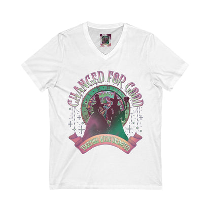 Empowering Change V-Neck Tee, Feminist T-Shirt, Positive Vibes Shirt, Inspirational Gift, Casual Wear, Confidence Boost - Toddcraft