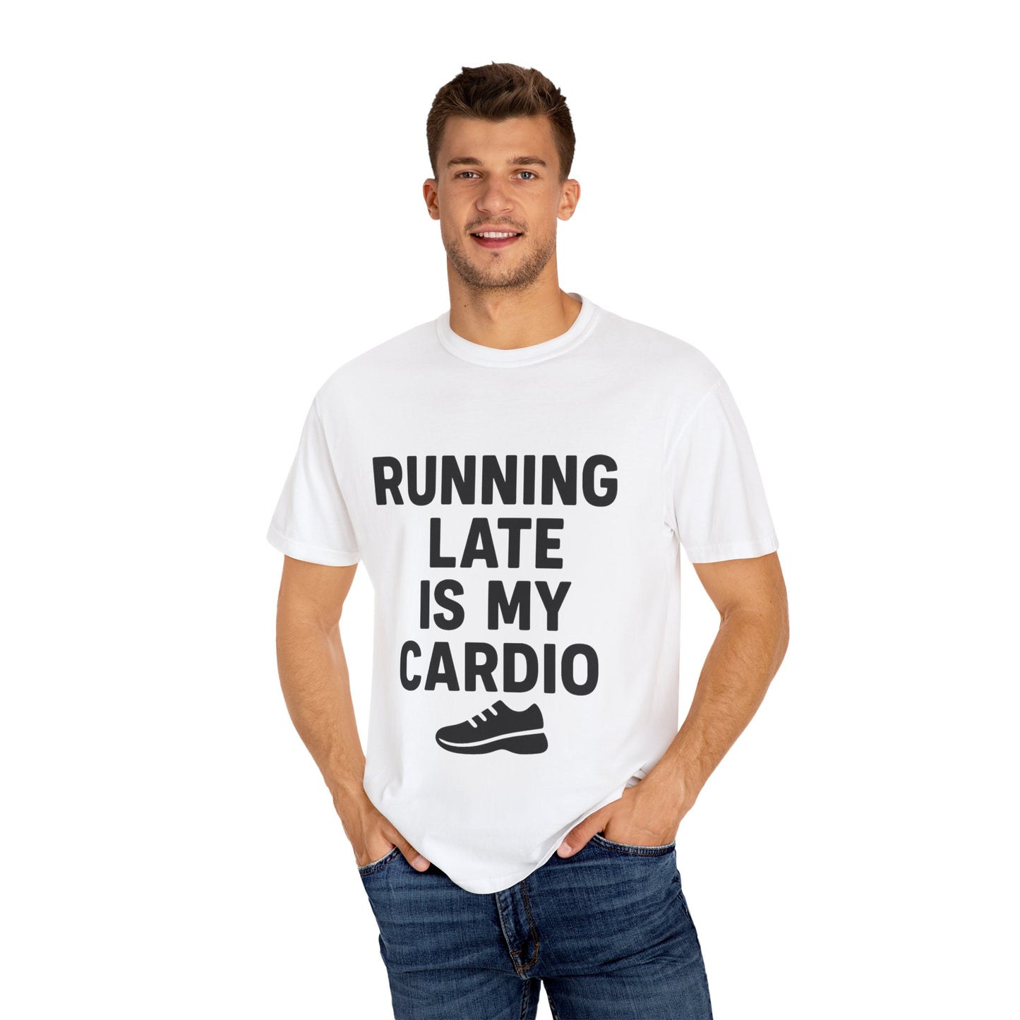 Running Late Is My Cardio Unisex T-shirt, Funny Gym Shirt, Gift for Runners, Workout Tee, Casual Wear, Fitness Humor Tee - Toddcraft