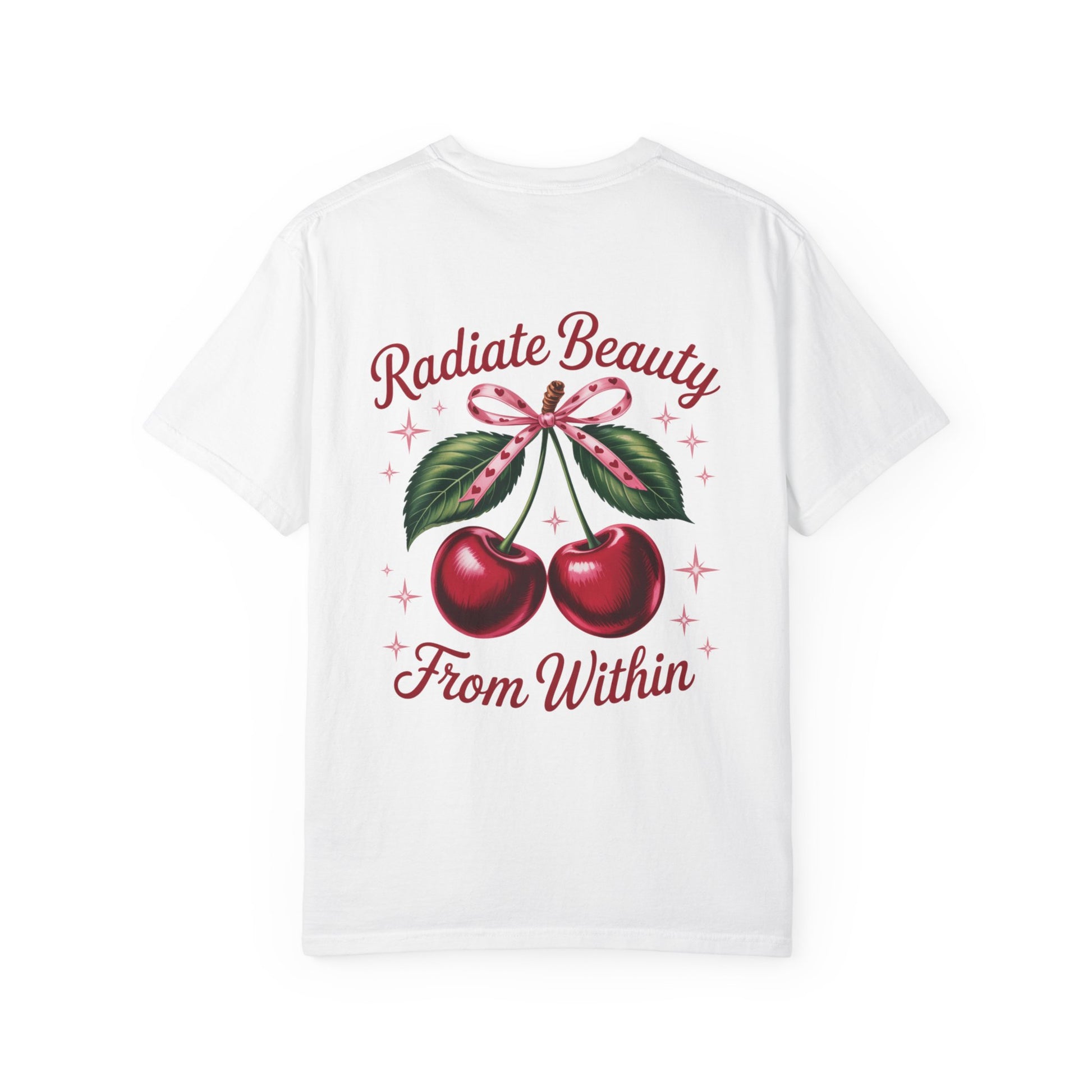 Radiate Beauty Cherry T-Shirt | Unisex Tee, Gift for Her, Positive Affirmation, Summer Fashion, Cute Graphic Tee - Toddcraft