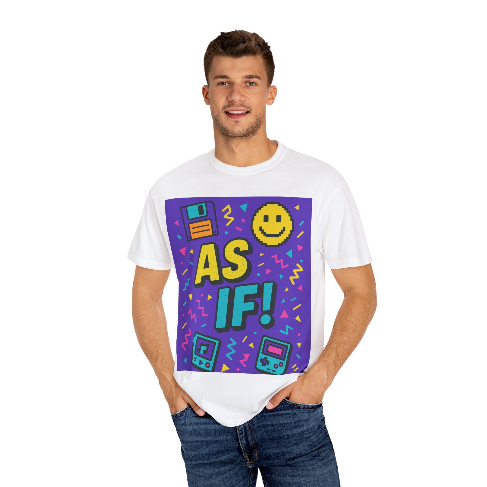 Retro Graphic T-shirt with 'AS IF!' Design, 90s Nostalgia Tee, Gift for Teens, Casual Wear, Party Top, Vintage Style Shirt - Toddcraft