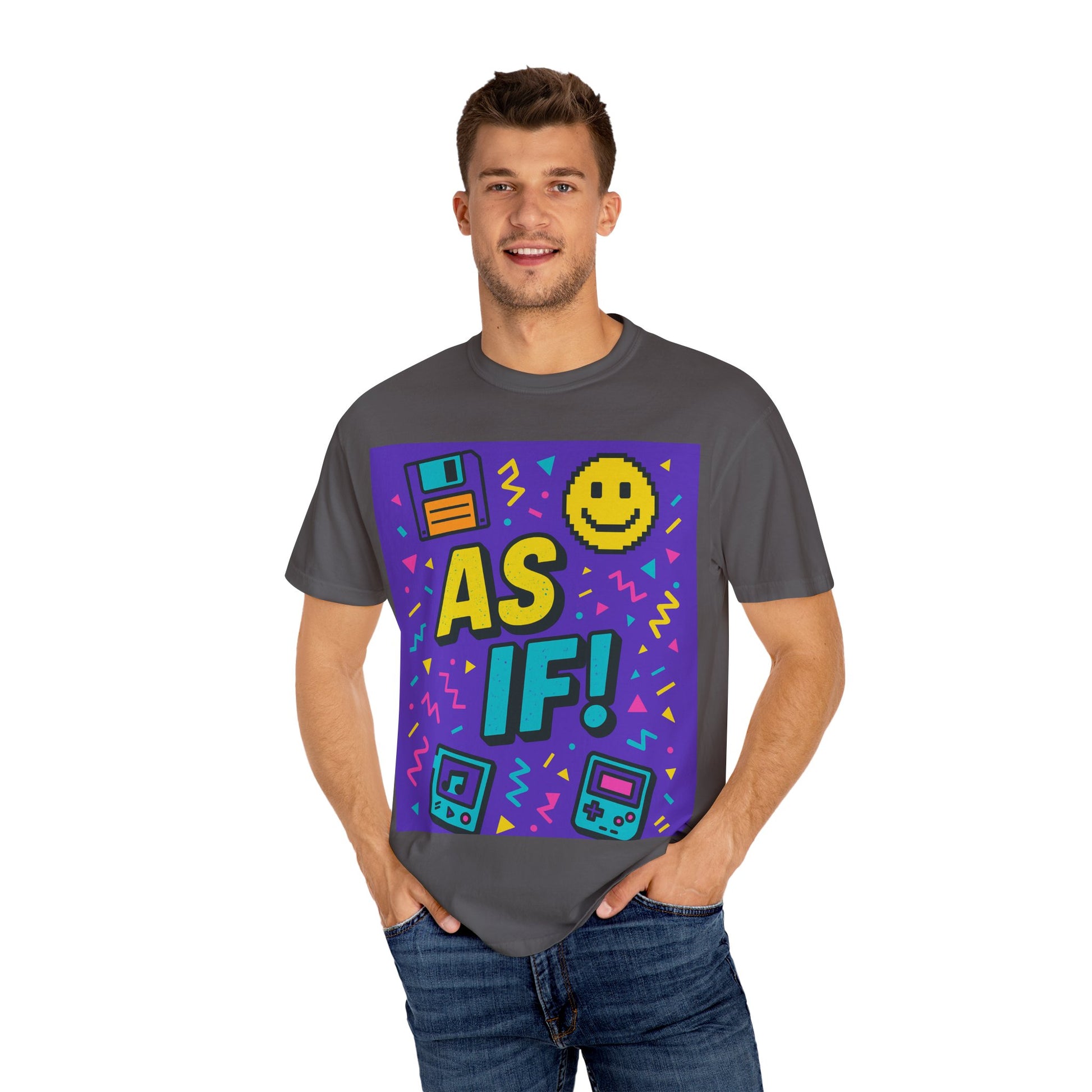 Retro Graphic T-shirt with 'AS IF!' Design, 90s Nostalgia Tee, Gift for Teens, Casual Wear, Party Top, Vintage Style Shirt - Toddcraft