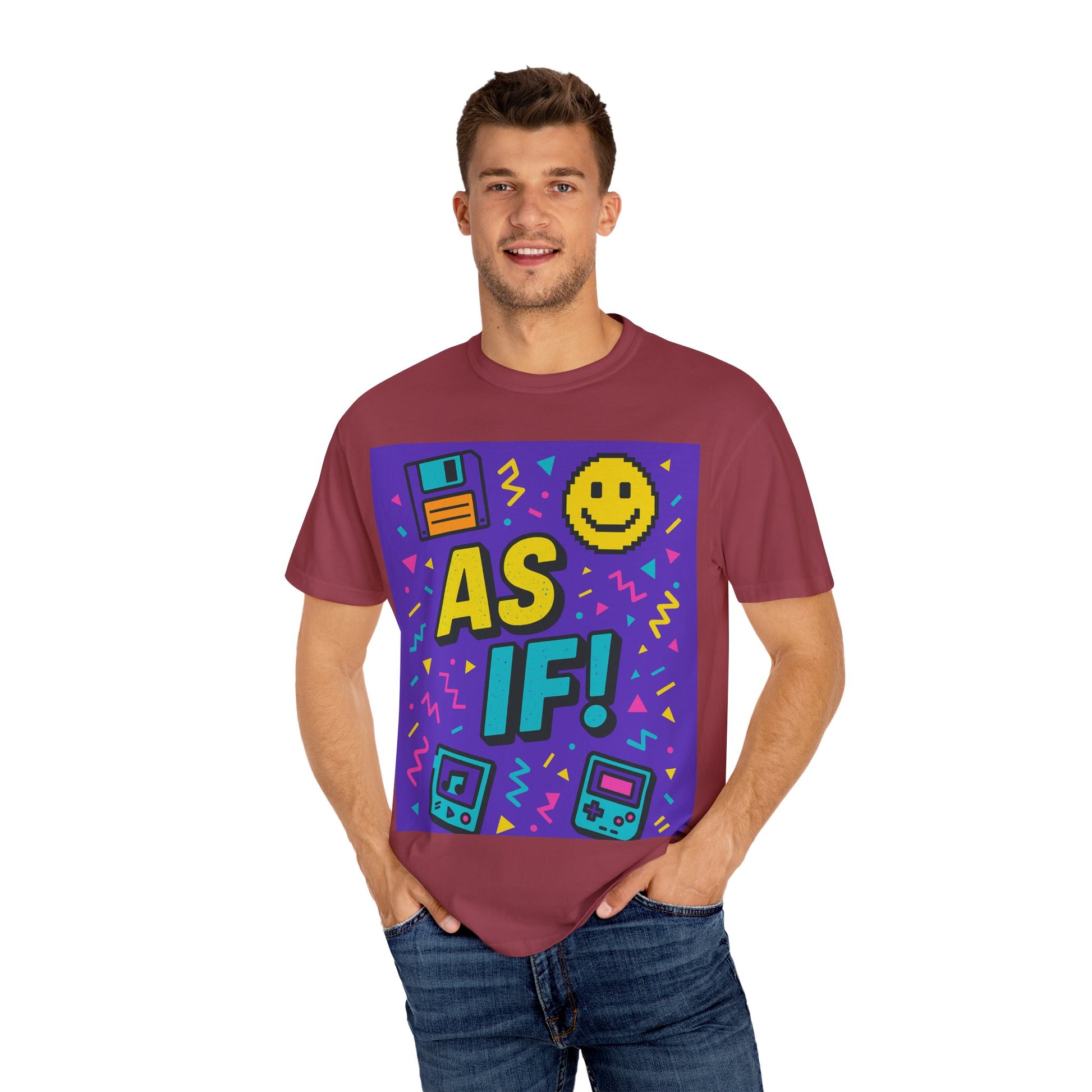 Retro Graphic T-shirt with 'AS IF!' Design, 90s Nostalgia Tee, Gift for Teens, Casual Wear, Party Top, Vintage Style Shirt - Toddcraft