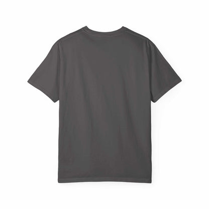Unisex garment-dyed Comfort Colors 1717 T-shirt in dark gray, ring-spun cotton, relaxed fit.