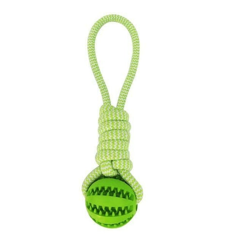 Durable Rubber Ball Chew Toy with Cotton Rope - Toddcraft