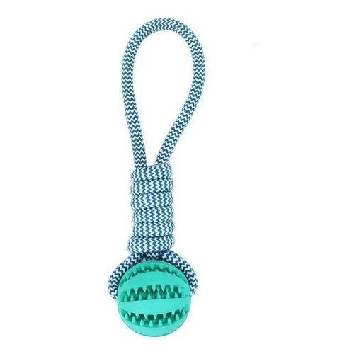 Durable Rubber Ball Chew Toy with Cotton Rope - Toddcraft