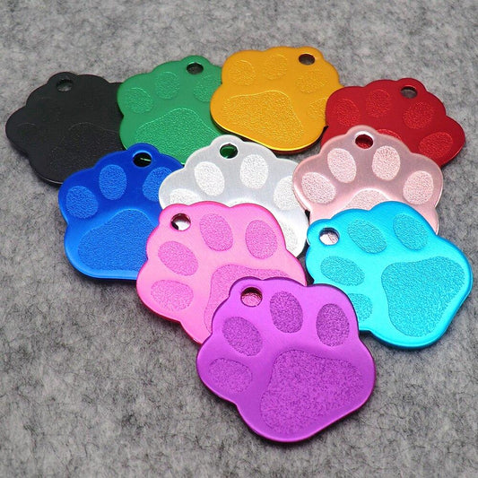 Dog Paw ID Tag - Custom Personalized Pet Name Tags