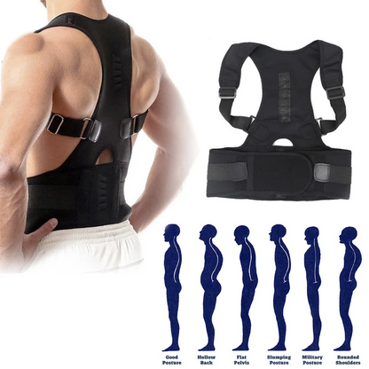 Posture Corrector Support Magnetic Back Shoulder Brace Belt Band For - Toddcraft