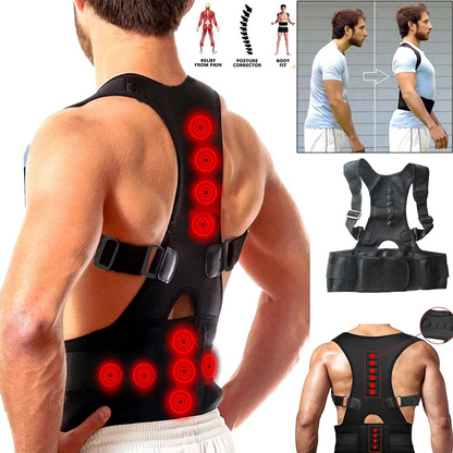 Posture Corrector Support Magnetic Back Shoulder Brace Belt Band For - Toddcraft