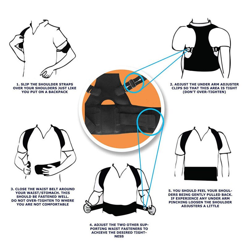 Posture Corrector Support Magnetic Back Shoulder Brace Belt Band For - Toddcraft